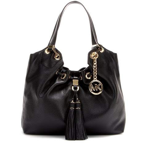 Michael Kors Black Leather Large Camden Drawstring Shoulder 